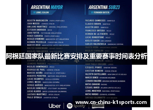 阿根廷国家队最新比赛安排及重要赛事时间表分析